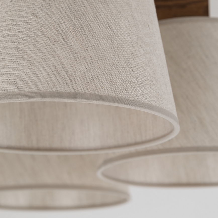 Brilagi - Påbygget lysekrone LATTE 5xE27/15W/230V fyrretræ/creme