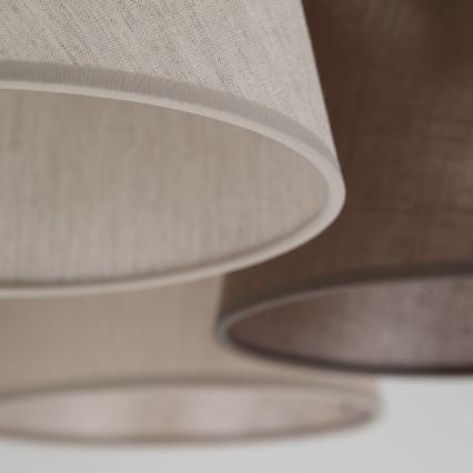 Brilagi - Påbygget lysekrone LATTE 5xE27/15W/230V fyrretræ/mix