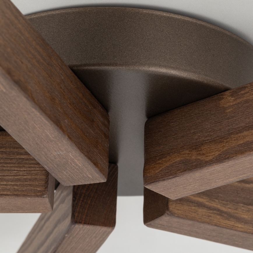 Brilagi - Påbygget lysekrone LATTE 5xE27/15W/230V fyrretræ/mix