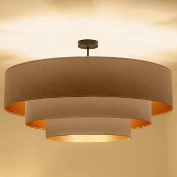 Brilagi - Påbygget lysekrone LUNETA 3xE27/60W/230V Ø 80 cm beige/guld
