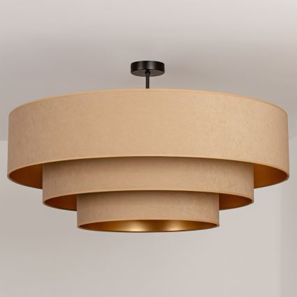 Brilagi - Påbygget lysekrone LUNETA 3xE27/60W/230V Ø 80 cm beige/guld