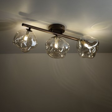 Brilagi - Påbygningslampe VULCANO 3xG9/8W/230V bronze/røget beige