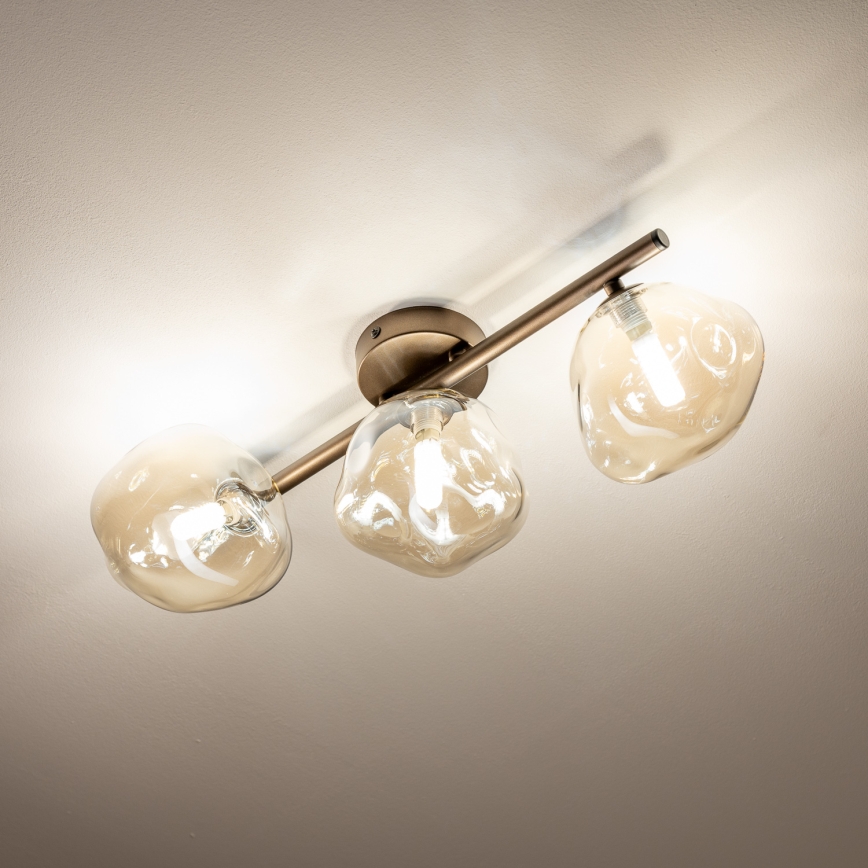 BRILAGI - Påbygningslampe VULCANO 3xG9/8W/230V bronze/røget beige