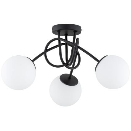 Brilagi - Påbygningsloftlampe MILO 3xE27/60W/230V sort