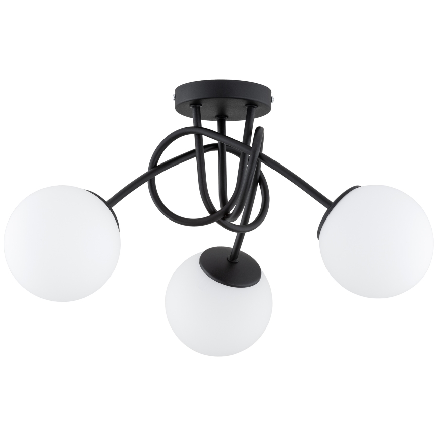 Brilagi - Påbygningsloftlampe MILO 3xE27/60W/230V sort