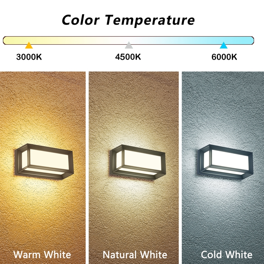 Brilagi - LED udendørs vægarmatur PARKER LED/12W/230V 3000/4500/6000K antracit IP44