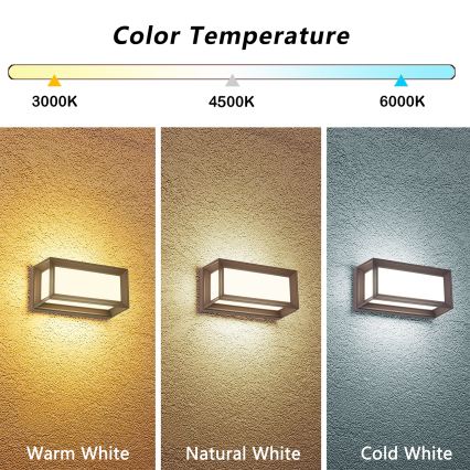 Brilagi - LED udendørs væglampe PARKER LED/12W/230V 3000/4500/6000K brun IP44