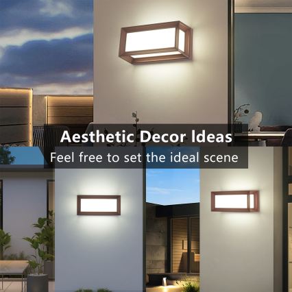 Brilagi - LED udendørs væglampe PARKER LED/12W/230V 3000/4500/6000K brun IP44