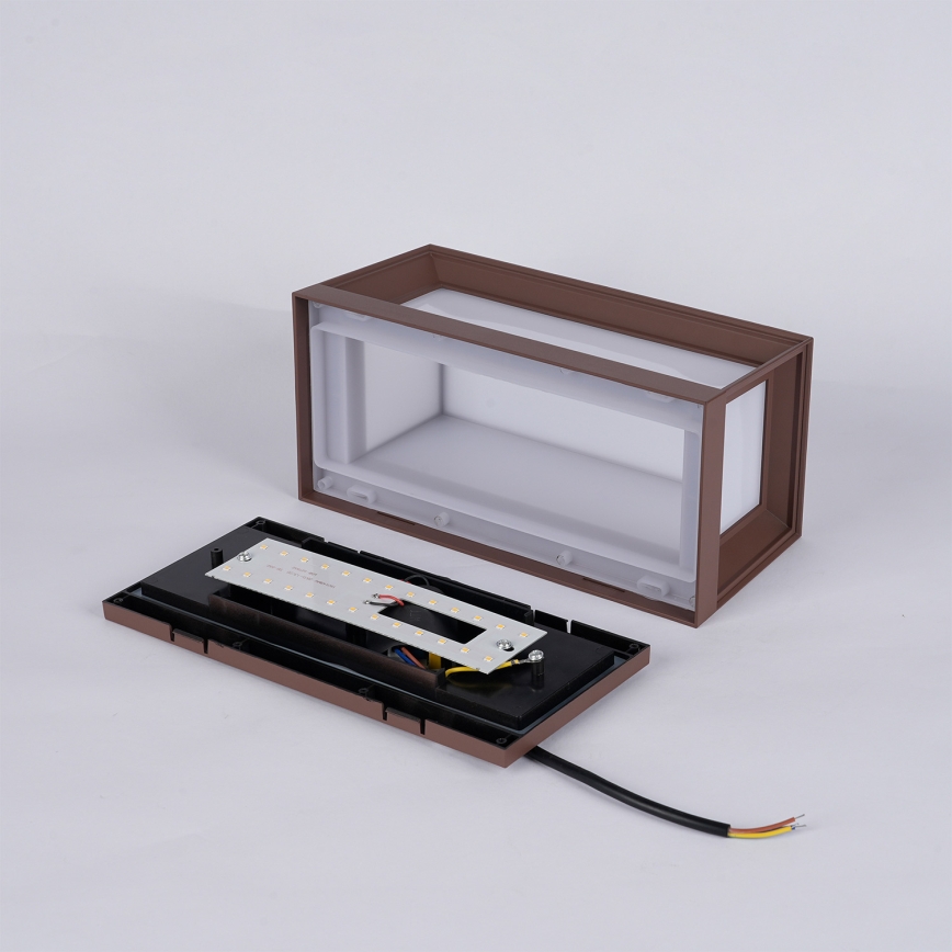 Brilagi - LED udendørs væglampe PARKER LED/12W/230V 3000/4500/6000K brun IP44