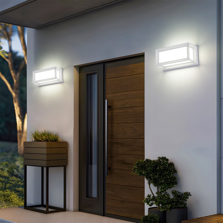 Brilagi - LED udendørs væglampe med sensor PARKER LED/12W/230V hvid IP44