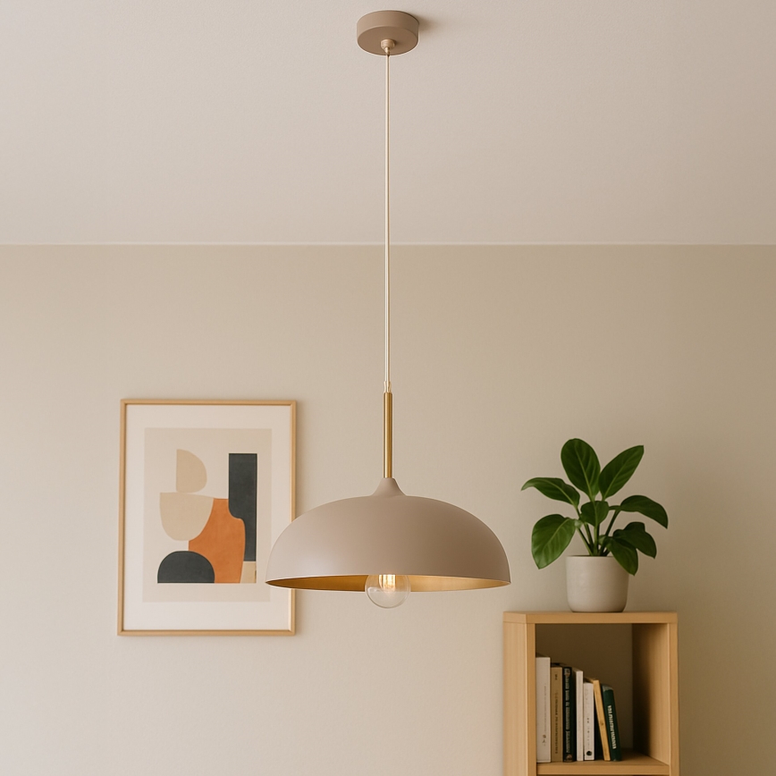 Brilagi - Pendel ABRAHAM 1xE27/60W/230V diameter 35 cm beige