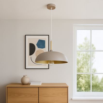 Brilagi - Pendel ABRAHAM 1xE27/60W/230V diameter 45 cm beige