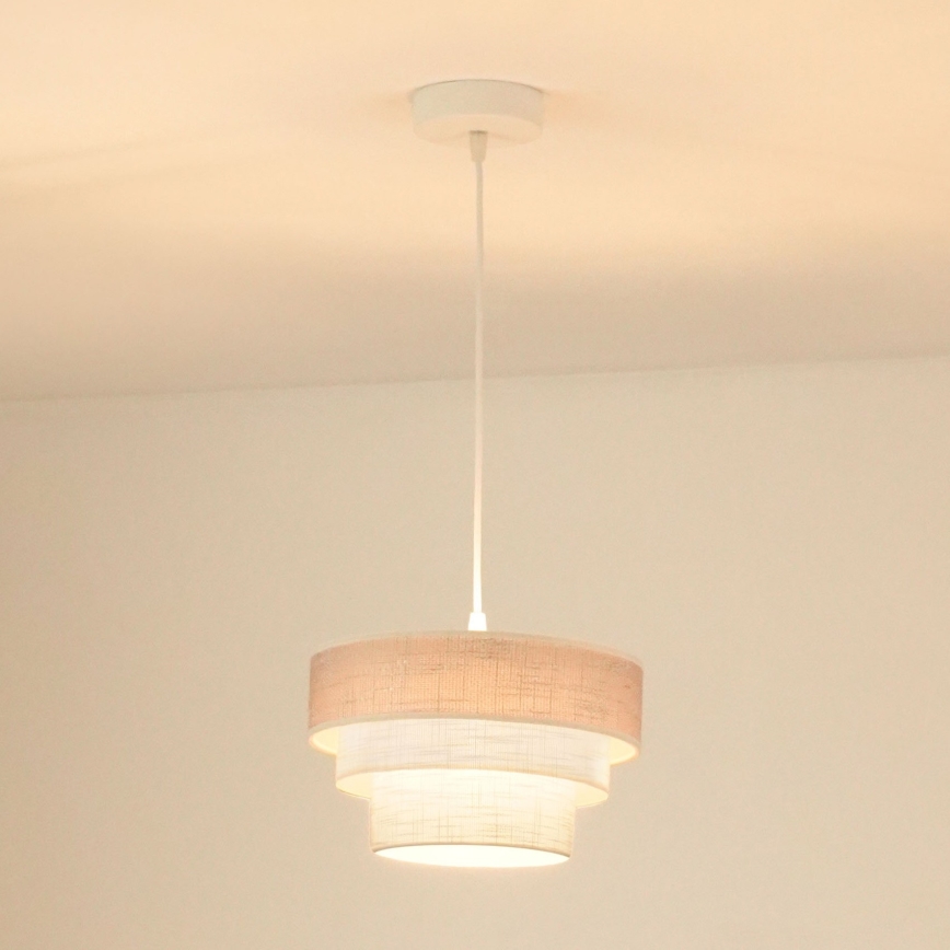 Brilagi - Pendel ALASKA LUNETA 1xE27/15W/230V diameter 25 cm grå/cremefarvet