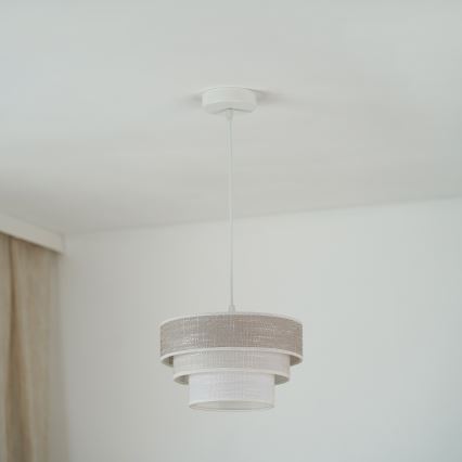 Brilagi - Pendel ALASKA LUNETA 1xE27/15W/230V diameter 25 cm grå/cremefarvet