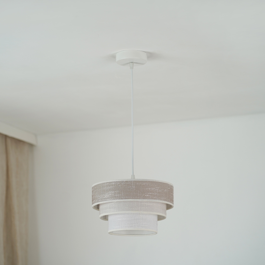 Brilagi - Pendel ALASKA LUNETA 1xE27/15W/230V diameter 25 cm grå/cremefarvet