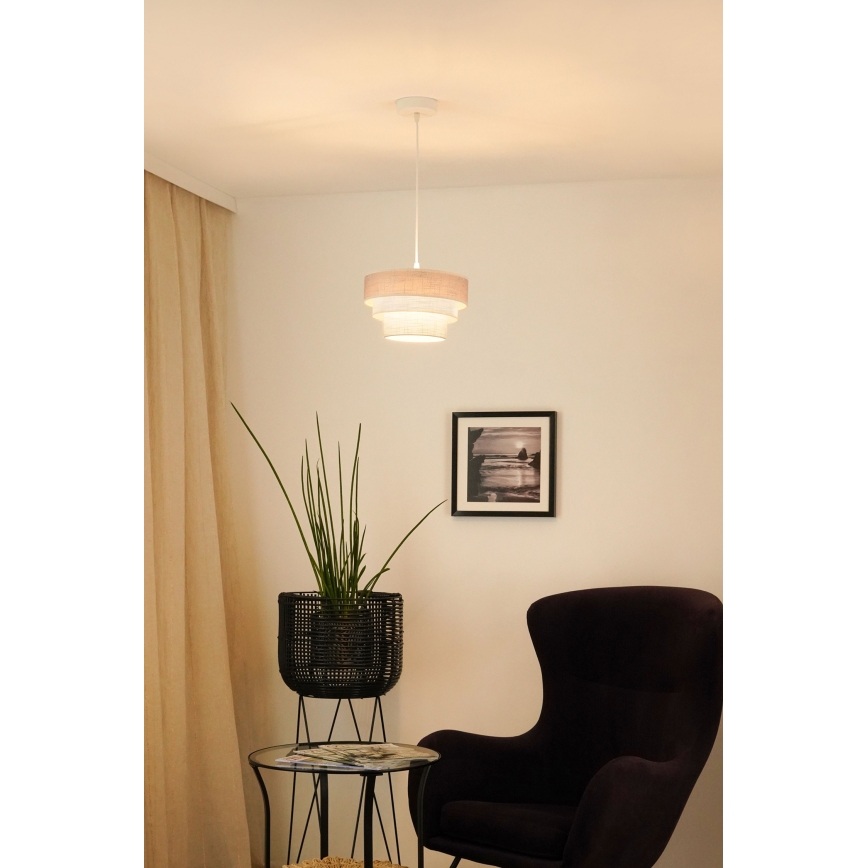 Brilagi - Pendel ALASKA LUNETA 1xE27/15W/230V diameter 25 cm grå/cremefarvet