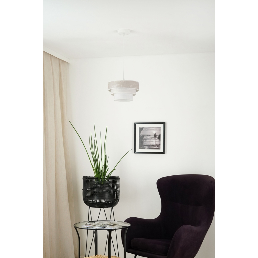 Brilagi - Pendel ALASKA LUNETA 1xE27/15W/230V diameter 25 cm grå/cremefarvet