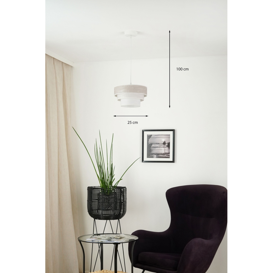 Brilagi - Pendel ALASKA LUNETA 1xE27/15W/230V diameter 25 cm grå/cremefarvet