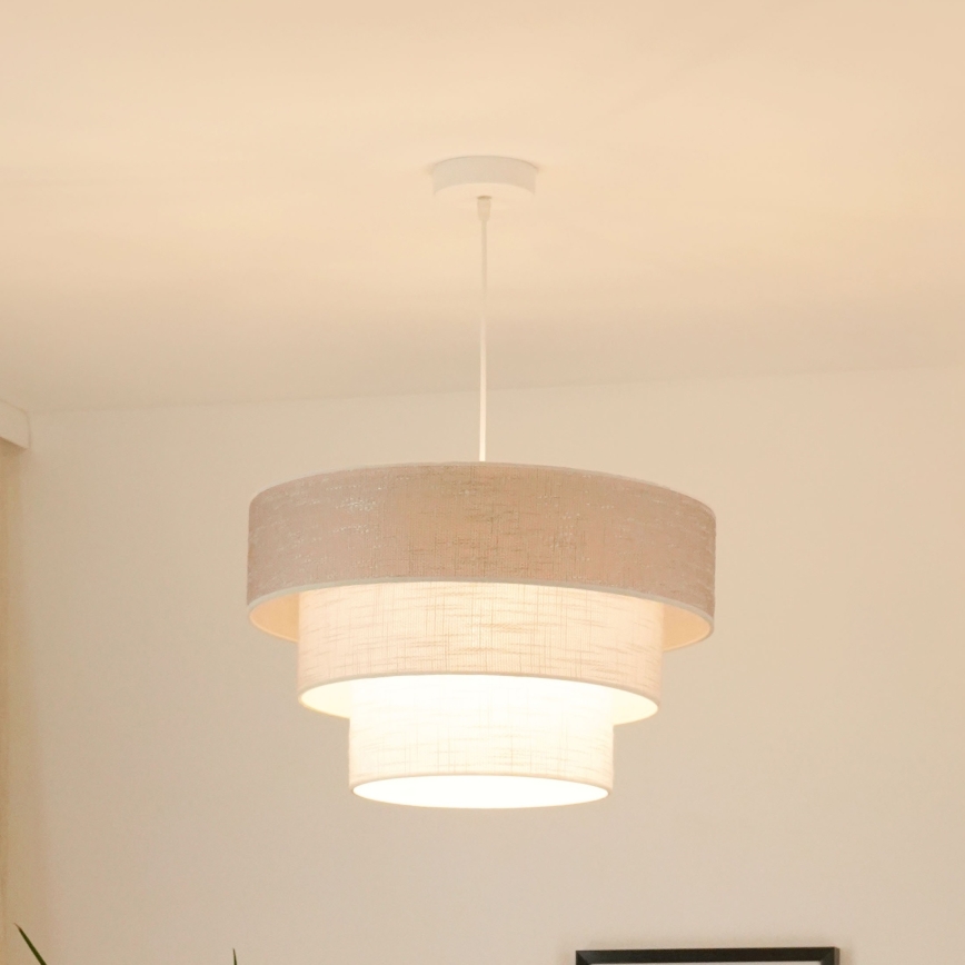 Brilagi - Pendel ALASKA LUNETA 1xE27/15W/230V diameter 45 cm grå/cremefarvet
