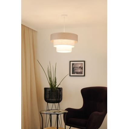 Brilagi - Pendel ALASKA LUNETA 1xE27/15W/230V diameter 45 cm grå/cremefarvet