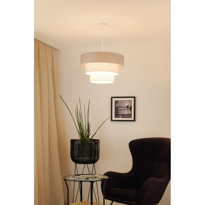 Brilagi - Pendel ALASKA LUNETA 1xE27/15W/230V diameter 45 cm grå/cremefarvet