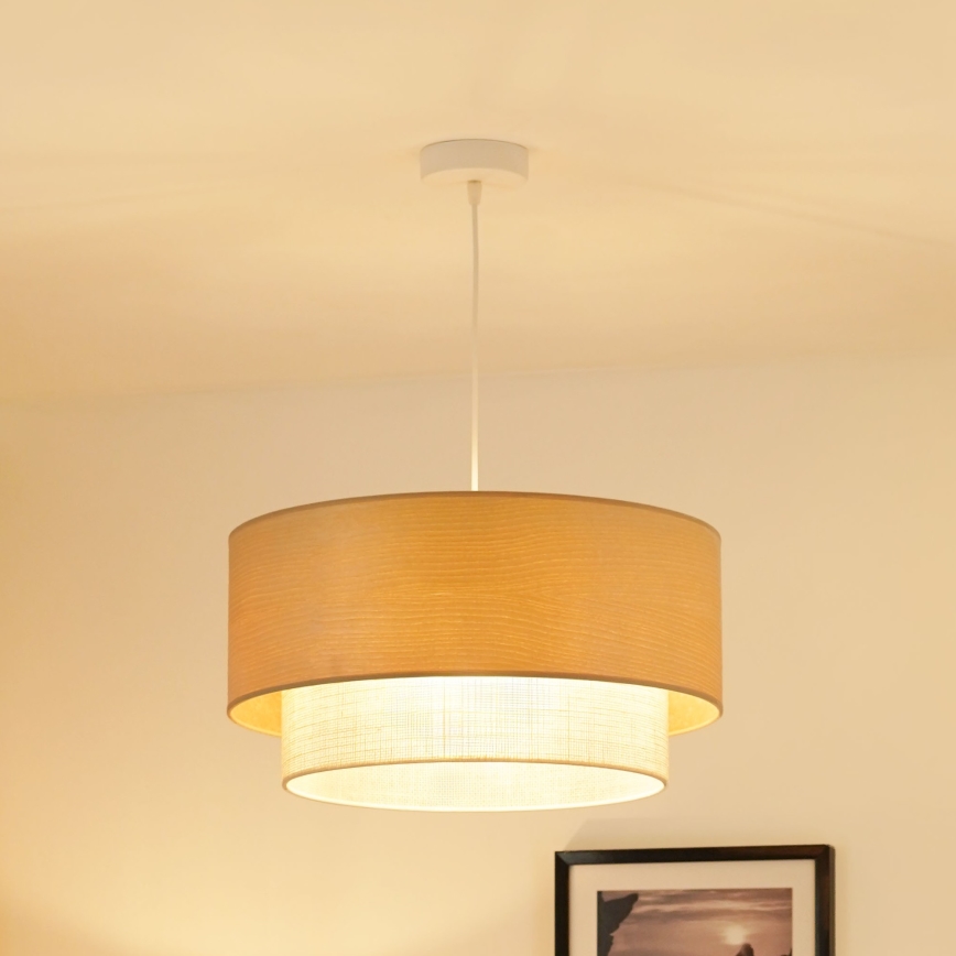 Brilagi - Pendel ARIZONA BOHO 1xE27/15W/230V diameter 45 cm beige/hvid