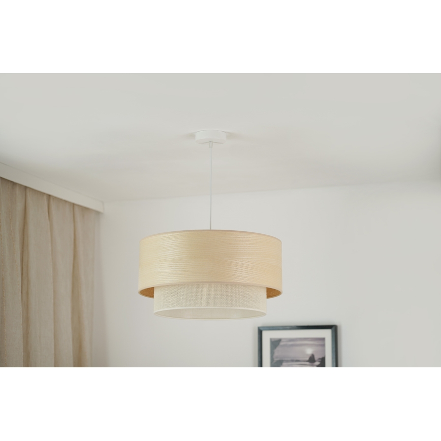 Brilagi - Pendel ARIZONA BOHO 1xE27/15W/230V diameter 45 cm beige/hvid