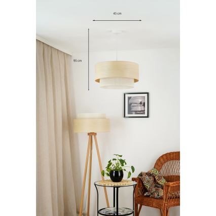 Brilagi - Pendel ARIZONA BOHO 1xE27/15W/230V diameter 45 cm beige/hvid
