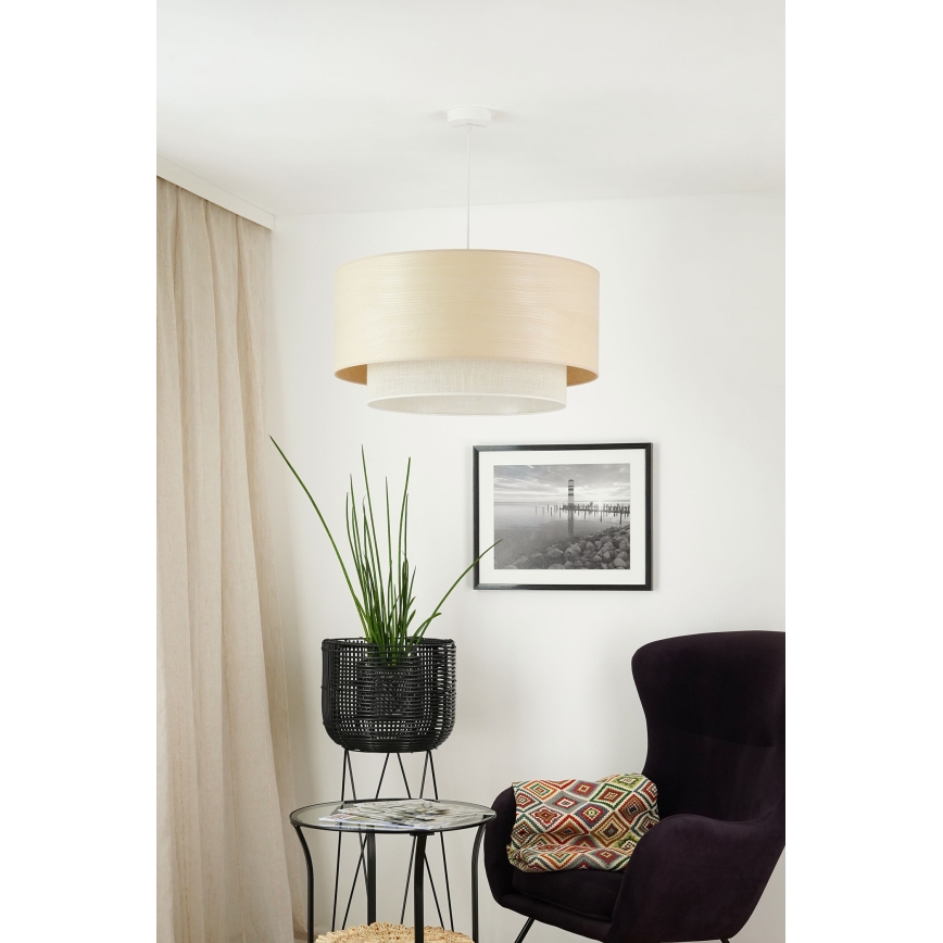 Brilagi - Pendel ARIZONA BOHO 1xE27/15W/230V diameter 60 cm beige/hvid