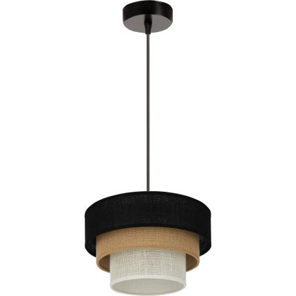 Brilagi - Pendel ASPEN LUNETA 1xE27/15W/230V diameter 25 cm sort/beige/cremefarvet