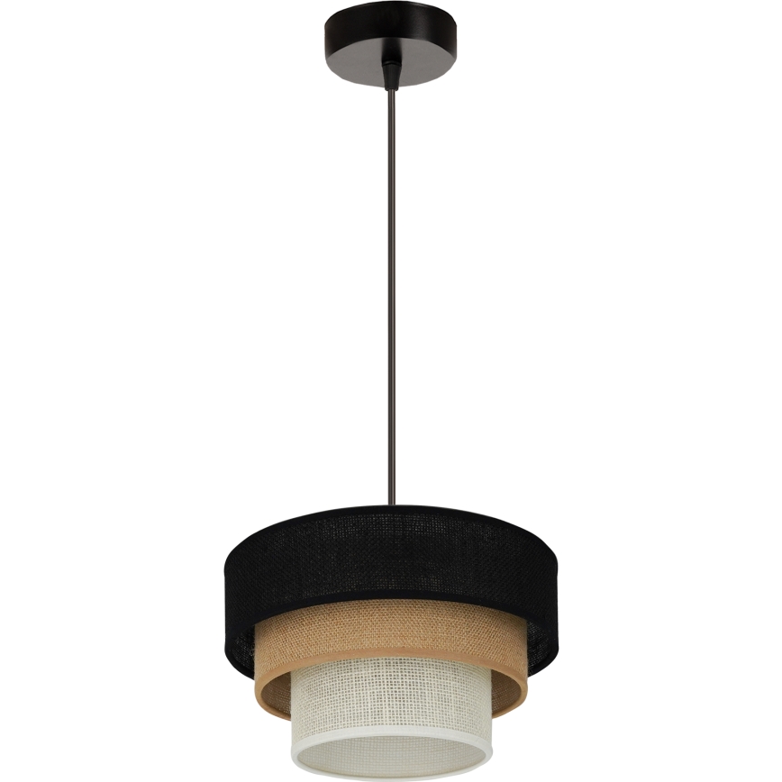 Brilagi - Pendel ASPEN LUNETA 1xE27/15W/230V diameter 25 cm sort/beige/cremefarvet