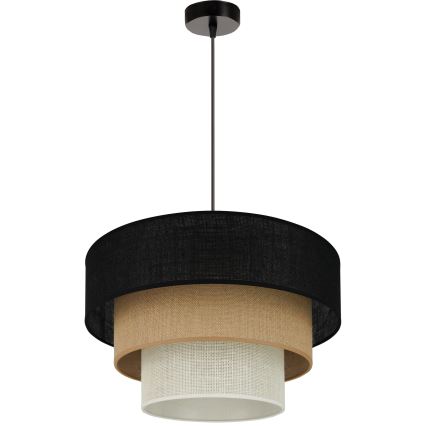 Brilagi - Pendel ASPEN LUNETA 1xE27/15W/230V diameter 45 cm sort/beige/cremefarvet