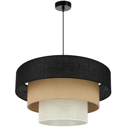 Brilagi - Pendel ASPEN LUNETA 1xE27/15W/230V diameter 60 cm sort/beige/cremefarvet