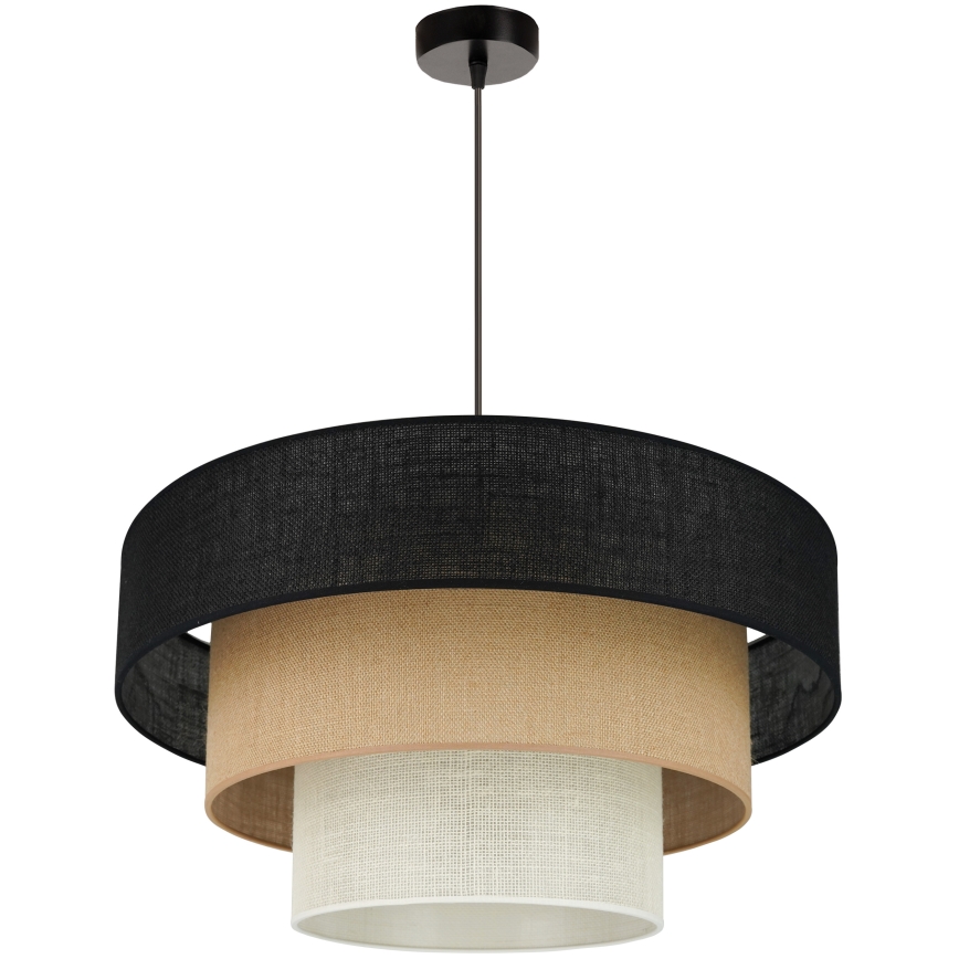 Brilagi - Pendel ASPEN LUNETA 1xE27/15W/230V diameter 60 cm sort/beige/cremefarvet