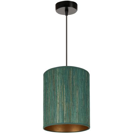 Brilagi - Pendel BOSTON ROLLER 1xE27/15W/230V diameter 21 cm strå grøn/guldfarvet