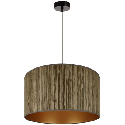 Brilagi - Pendel BOSTON ROLLER 1xE27/15W/230V diameter 45 cm strå brun/guldfarvet