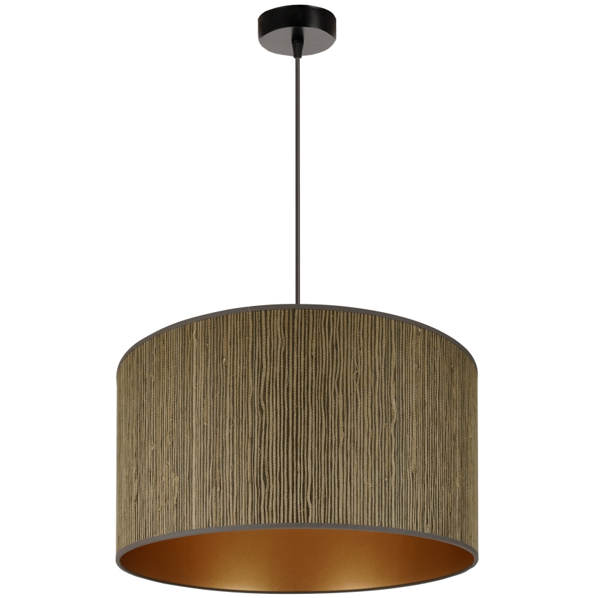 Brilagi - Pendel BOSTON ROLLER 1xE27/15W/230V diameter 45 cm strå brun/guldfarvet