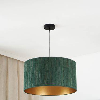 Brilagi - Pendel BOSTON ROLLER 1xE27/15W/230V diameter 45 cm strå grøn/guldfarvet