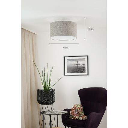 Brilagi - Pendel BOUCLE ROLLER 1xE27/15W/230V diameter 45 cm grå