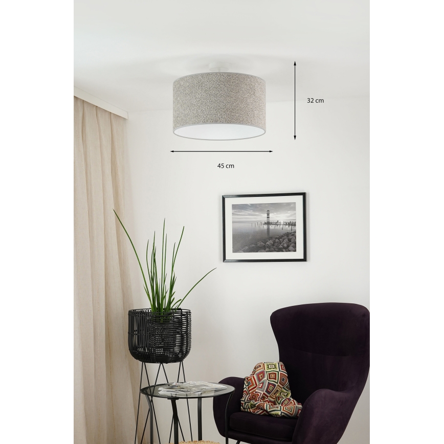 Brilagi - Pendel BOUCLE ROLLER 1xE27/15W/230V diameter 45 cm grå