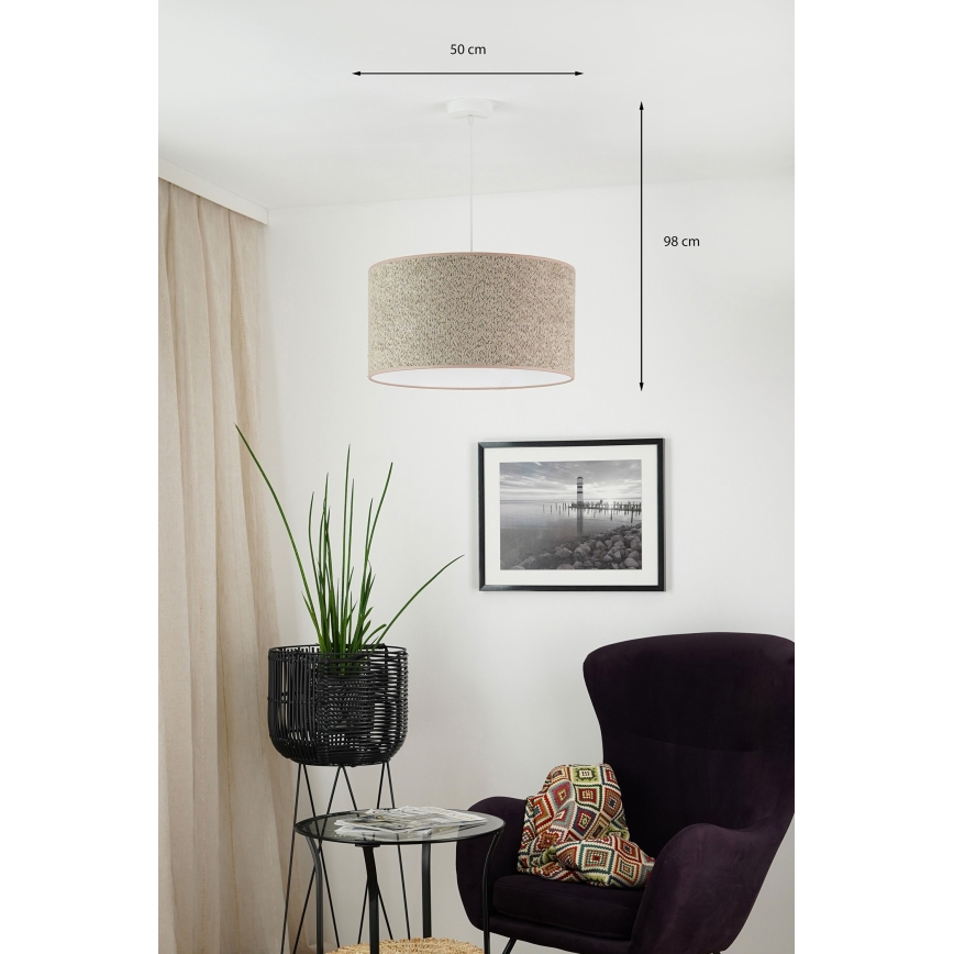 Brilagi - Pendel BOUCLE ROLLER 1xE27/15W/230V diameter 50 cm brun