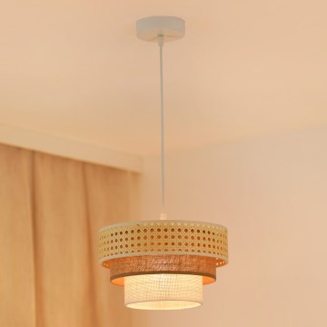 Brilagi - Pendel CEDAR LUNETA 1xE27/15W/230V diameter 25 cm beige/brun/cremefarvet