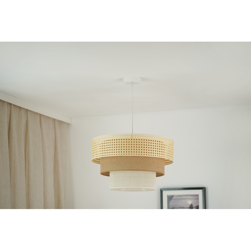 Brilagi - Pendel CEDAR LUNETA 1xE27/15W/230V diameter 45 cm beige/brun/cremefarvet