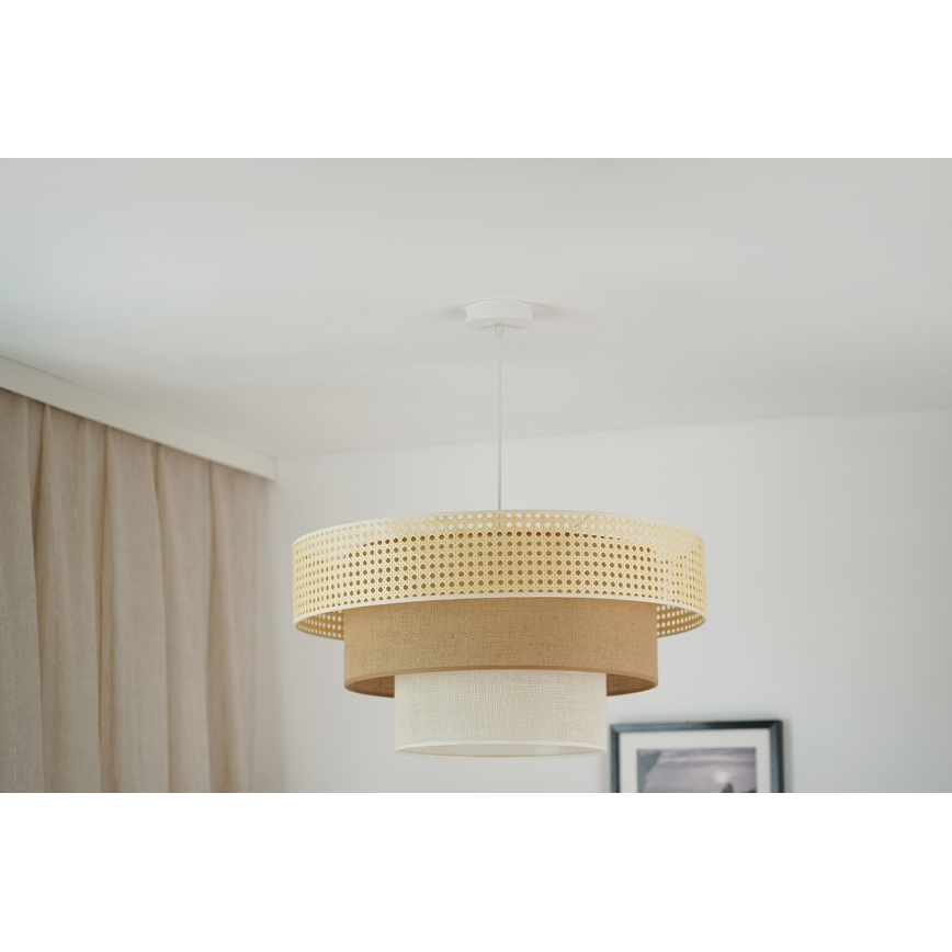 Brilagi - Pendel CEDAR LUNETA 1xE27/15W/230V diameter 60 cm beige/brun/cremefarvet