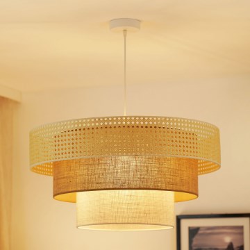 Brilagi - Pendel CEDAR LUNETA 1xE27/15W/230V diameter 60 cm beige/brun/cremefarvet