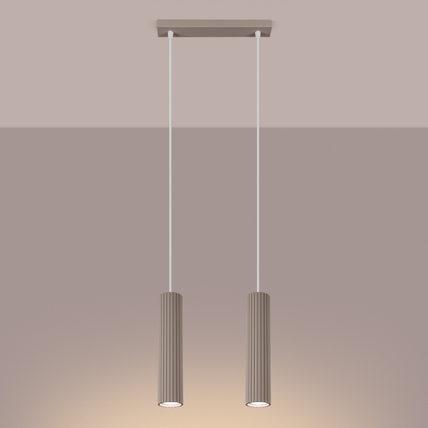 Brilagi - Pendel CRESTO 2xGU10/10W/230V taupe