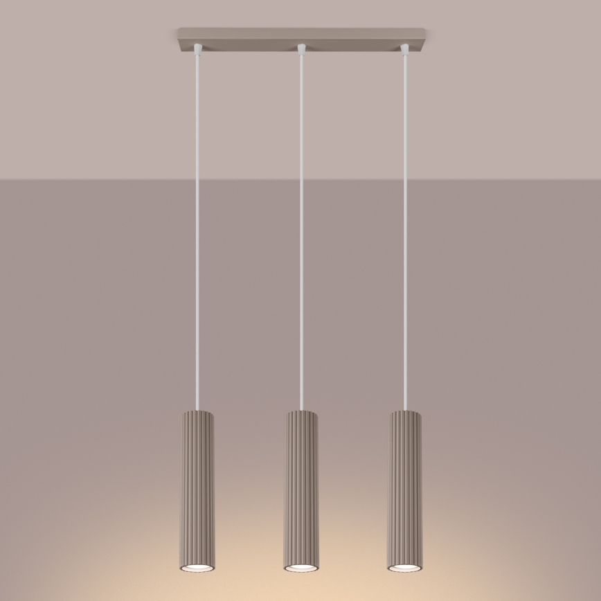 Brilagi - Pendel CRESTO 3xGU10/10W/230V taupe