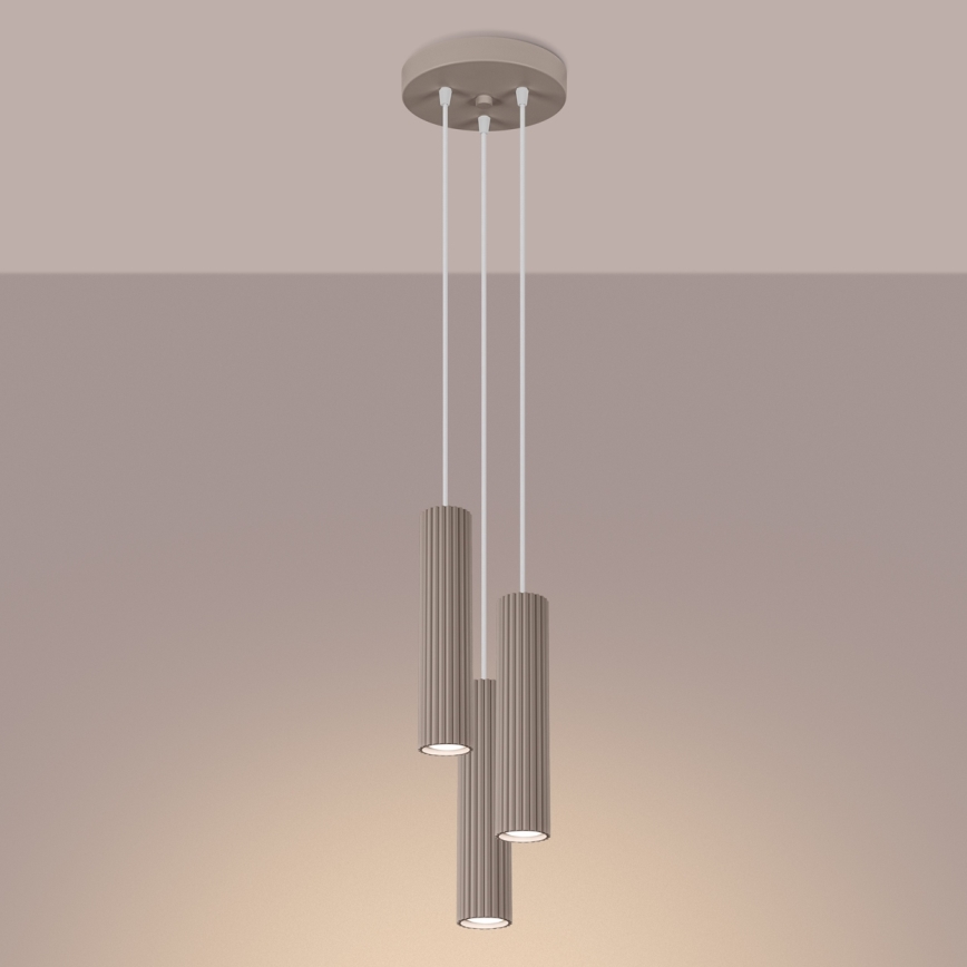 Brilagi - Pendel CRESTO 3xGU10/10W/230V taupe