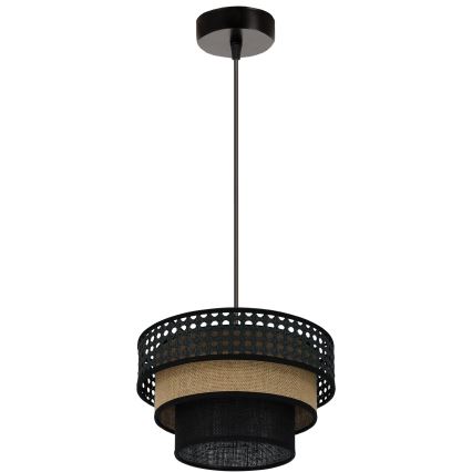 Brilagi - Pendel DAKOTA LUNETA 1xE27/15W/230V diameter 25 cm sort/beige