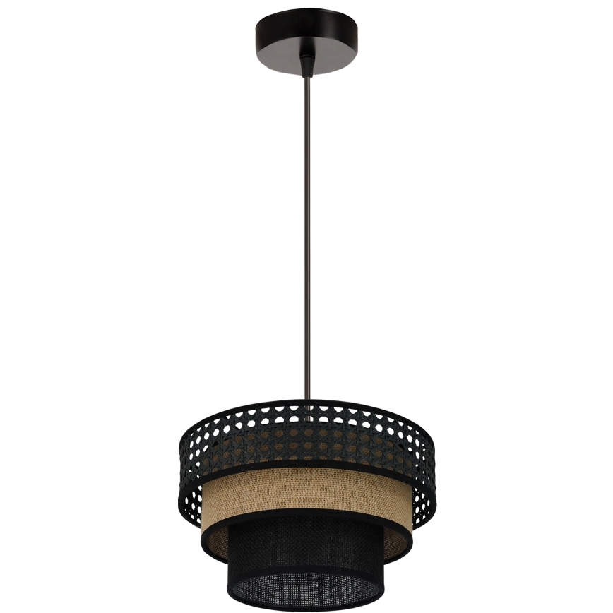 Brilagi - Pendel DAKOTA LUNETA 1xE27/15W/230V diameter 25 cm sort/beige
